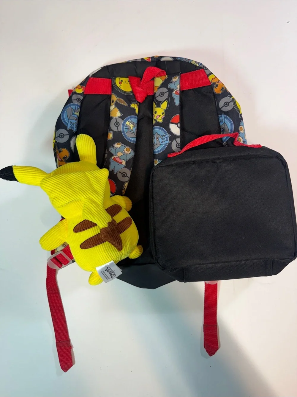 Pokemon Kids Backpack and Pikachu Plush - Yellow, Black, Red